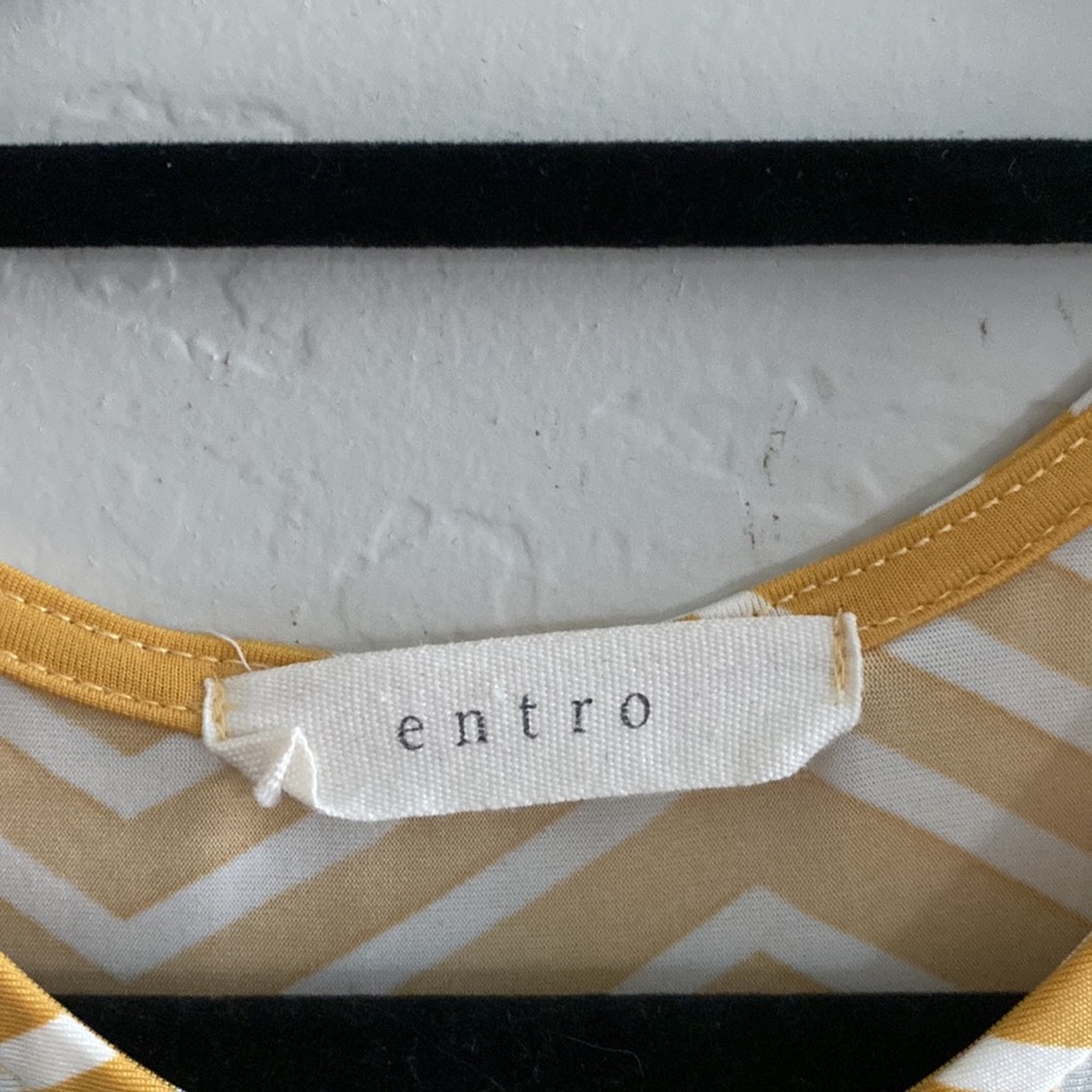 ENTRO Sleeveless Chevron Pattern Maxi Dress Size Small - Picture 7 of 11